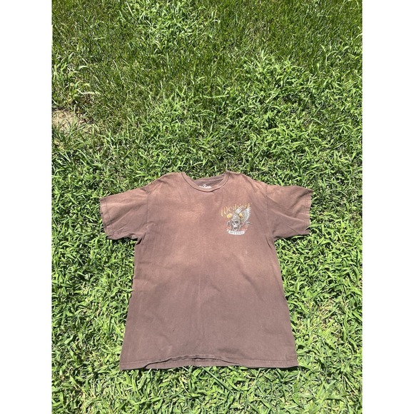 West Coast Choppers Shirt Mens Extra Large Brown Skull Wings Motorcycle Biker - Picture 1 of 9